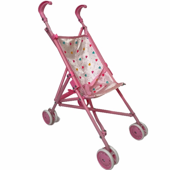 Disney Baby Doll Stroller Pink Satin Hearts Princess Doll Stroller - Picture 14 of 15